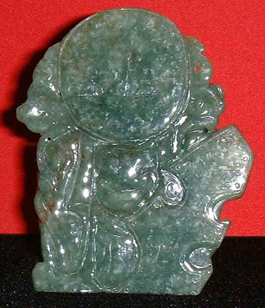 Jade piece of Laughing Buddha (Back view)